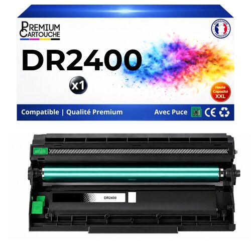 Tambour DR-2400 DR 2400 compatible pour Brother Noir Haute capacité avec puce 12000 pages