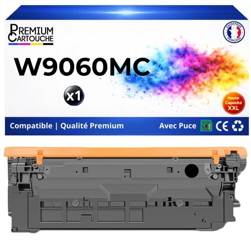 W9060MC toner Noir compatible pour HP Color LaserJet Managed E55040 E57540c E57540dn haute capacité avec puce 16000 pages