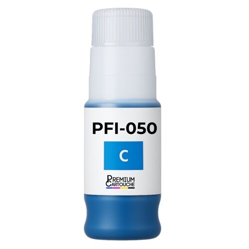 Bouteille encre pigmentée PFI-050C 5699C001 compatible pour Canon Cyan 70 ml Pack 1