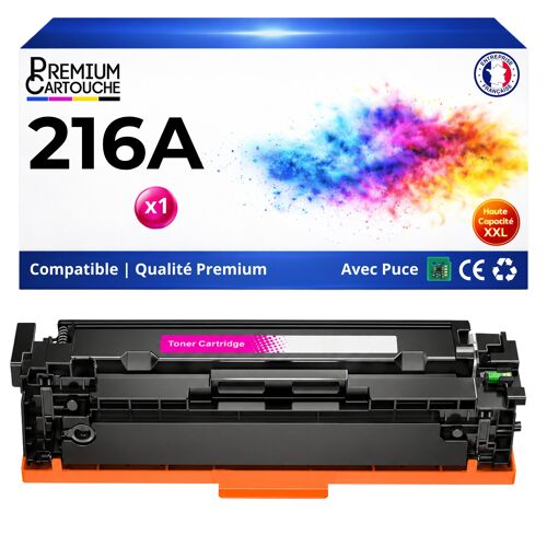 W2413MC W-2413 MC 216A toner compatible pour HP M182n M183fw Magenta haute capacité avec puce 850 pages impression laser qualité premium durable