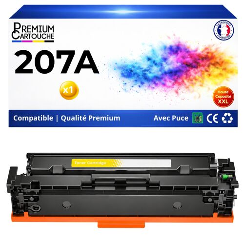 W2212A 207A toner Jaune compatible pour HP M255dw M255nw M282nw M283cdw M283fdw avec puce haute capacité rendement 1250 pages