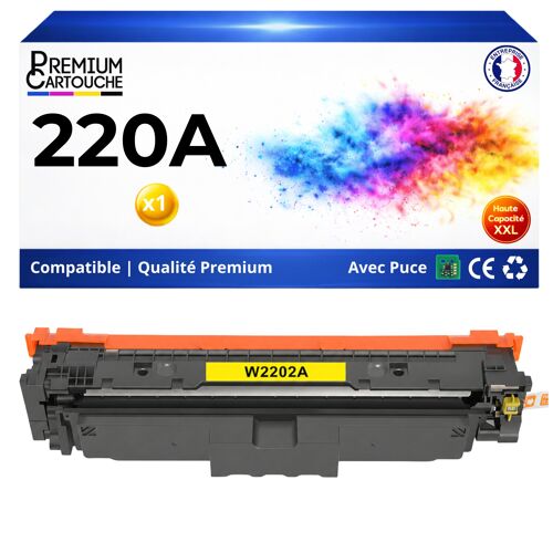 W2202A 220A Toner Jaune compatible pour HP 4202dn 4202dw 4302dw 4302fdw haute capacité avec puce 1800 pages couleur laser