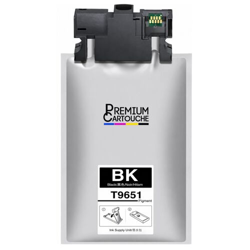 Cartouche jet d'encre T9651 XL 9651 XL compatible pour Epson WF M5295 M5799 Noir Haute capacité avec puce 10000 pages