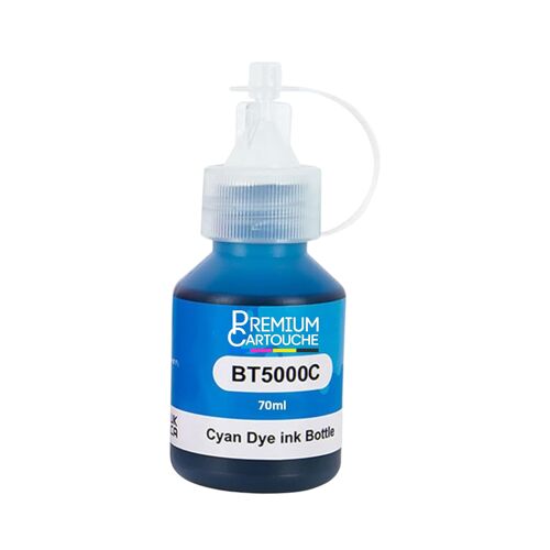 Recharge encre BT5000 BT6000 BTD60 compatible pour Brother Cyan Haute capacité 100 ml