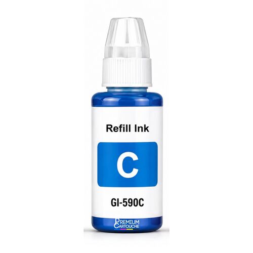Recharge encre GI-490 GI-590 compatible pour Canon Pixma G1400 G1500 Cyan Haute capacité 7000 pages