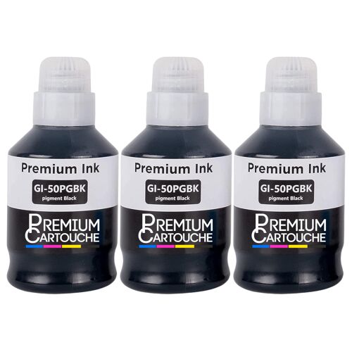 Recharge d'encre GI-50 GI-51 GI-40 GI-41 compatible pour Canon Noir Pack 3 135 ml 3386C001 4529C001 3385C001 4528C001