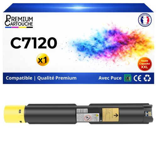 006R01827 Toner compatible pour Xerox VersaLink C7120 C7125 C7130 Jaune haute capacité avec puce 18500 pages Pack 1 Premium