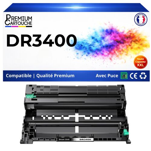 DR3400 DR-3400 Tambour Noir compatible pour Brother DCP L5500DN HL L5100DN HL L5200DW MFC L5700DN rendement 30000 pages