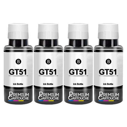 compatible pour HP GT51 GT 51 M0H57AE HP-U51B Noir 20000 pages 4 x 90 ml