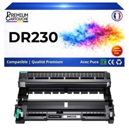 DR230 Tambour compatible pour Brother DCP9010CN HL3040CN HL3070CW MFC9120CN MFC9320CW Noir rendement 15000 pages longue durée