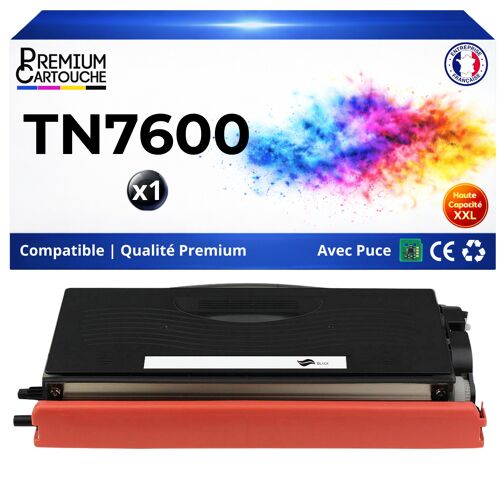 TN7600 TN-7600 Toner compatible pour Brother HL1230 HL1240 HL1250 DCP1200 MFC8220 Noir Haute capacité avec puce 6000 pages