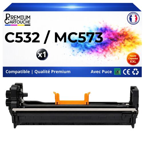 Tambour image 46484108 46484104 46484124 compatible pour Oki C532dn C542dn MC573dn Noir Haute capacité avec puce
