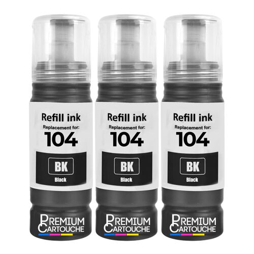 compatible pour Epson E104B C13T00P140 104 noire Pack 3 70 ml 4500 pages