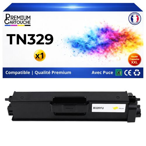 TN329 TN-329 Toner Jaune compatible pour Brother DCP 9055CDN HL 4140CN HL 4150CDN MFC 9460CDN avec puce 3500 pages