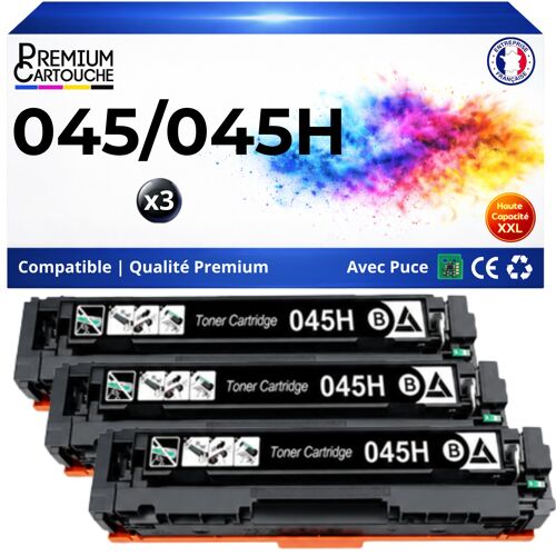 compatible pour Canon 1246C002 045H noir 2800 pages haute capacité pack 3