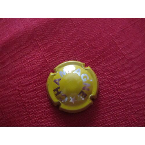 Capsule De Champagne "Jaune Ecriture Argenté Grande Étoile"