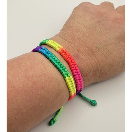 🌈 Lot De 2 Bracelets Macramé Réglables Multicolores