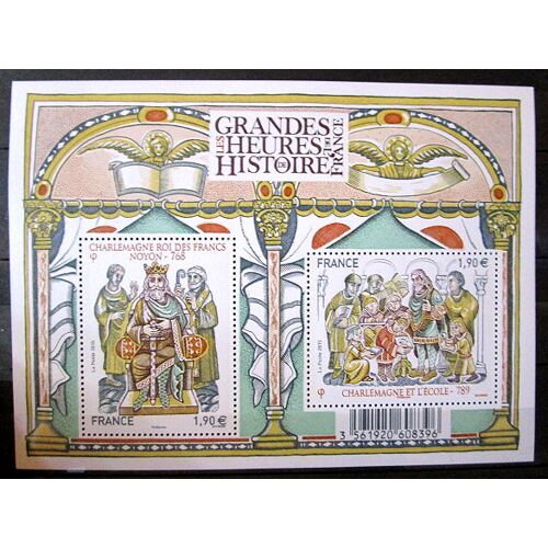2015. Feuillet F4943: Les Grandes Heures De L'Histoire De France (4). Charlemagne.