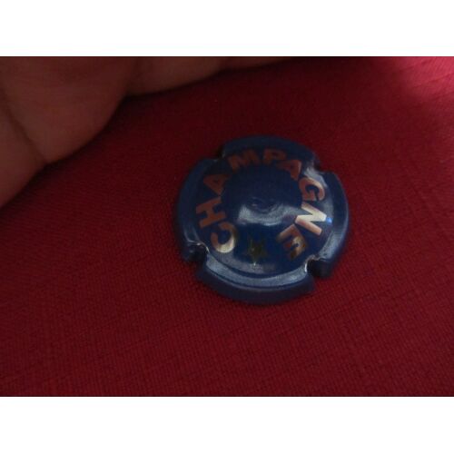 Capsule De Champagne "Bleu Ecriture Argenté Grande Étoile"