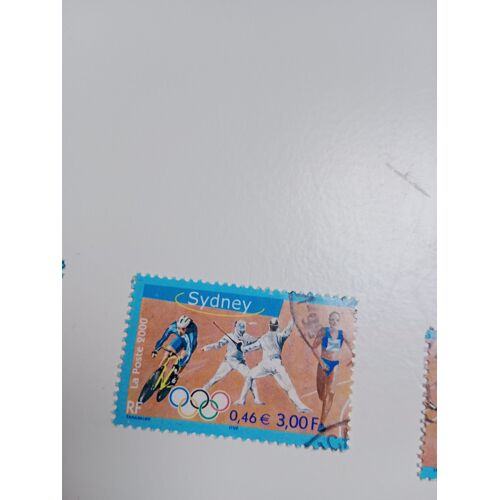 Timbre France 0,46 3,00f Oblitere Yvert N° 3340 Sport J.O. Sidney Cyclisme Escrime Relais De 2000+
