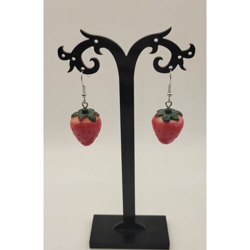 Boucles D'Oreilles Fraise Realiste