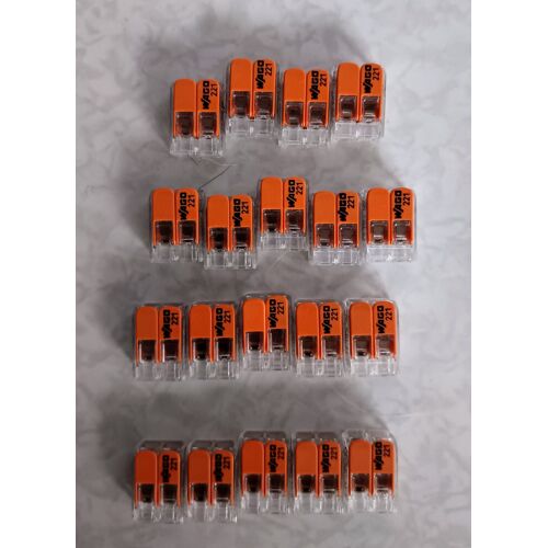 Lot de 19 Bornes de connexion rapide WAGO 221 - 2 entrées (Neufs)