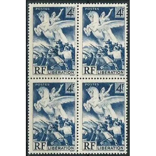 France 1945, Très Beau Bloc 4 Timbres Neufs** Luxe Yvert 669, Libération De La France,