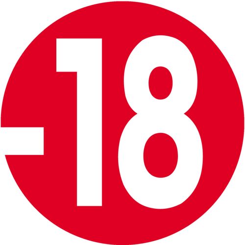 Interdit Moins 18 Ans Rouge - 15cm - Sticker/Autocollant