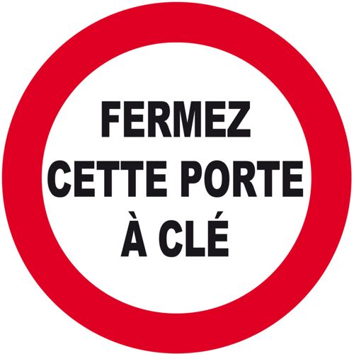 Fermez Cette Porte À Clé - 15cm - Sticker/Autocollant