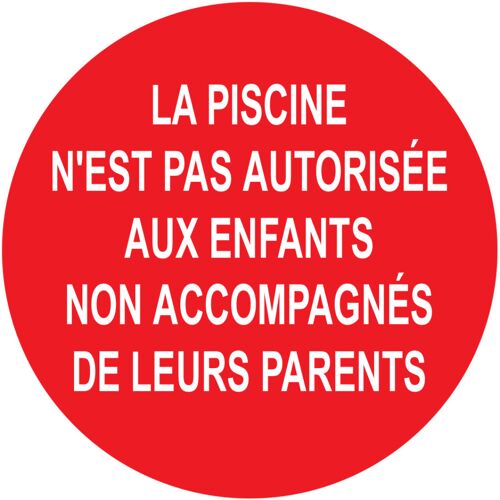 La Piscine Enfants Non Accompagnée De Leurs Parents - 15cm - Sticker/Autocollant