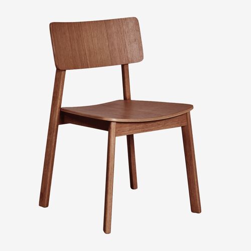 Pack de 4 chaises de salle à manger en bois Gilda Marron Noyer Foncé