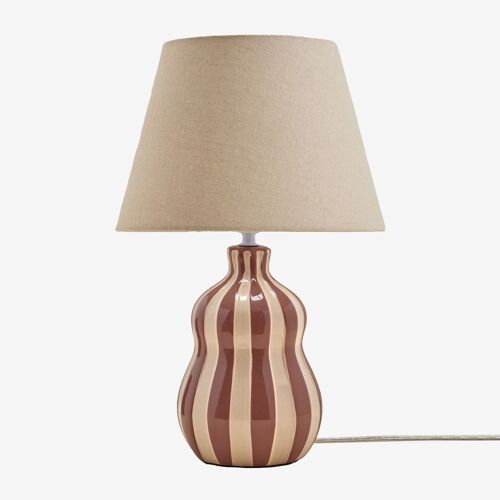 Lampe De Table ¿40 Cm En Céramique Et Lin Jolira Terracota
