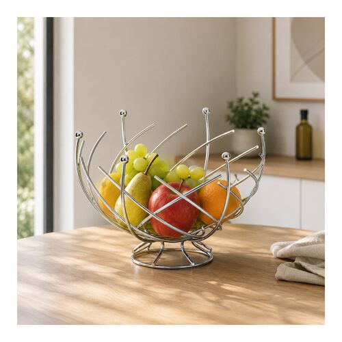 Corbeille À Fruits En Métal "Spirale" 30cm Argent