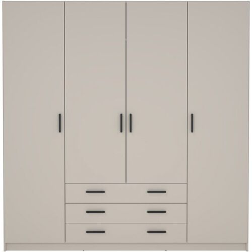 Armoire Sans SPRINT beige mat 4 portes 3 tiroirs 195,5 x 49,8 x 200,4 cm