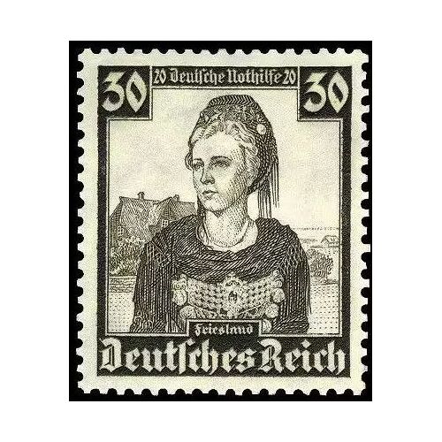 Allemagne, 3ème Reich 1935, Très Beau Timbre Neuf** Luxe Yvert 555, Costume Et Coiffe De Frise, Cote 60 Euros.