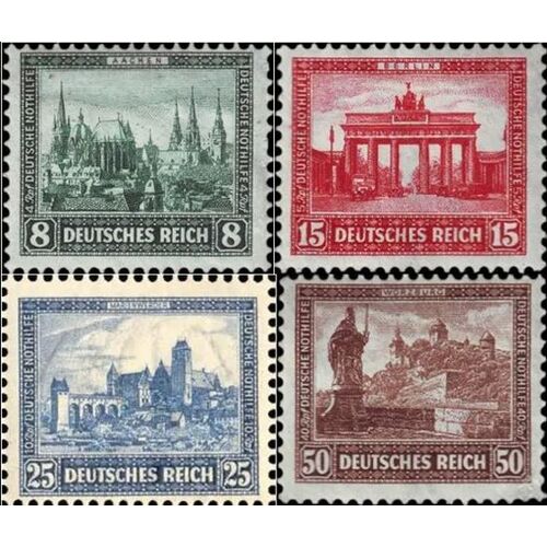 Allemagne, Rép. De Weimar 1930, Très Belle Série Timbres Neufs** Luxe Exposition Philatélique De Berlin, Yvert 431 Aix La Chapelle, 432 Porte De Brandebourg, 433 Marienwerder, 434 Wurtzburg.