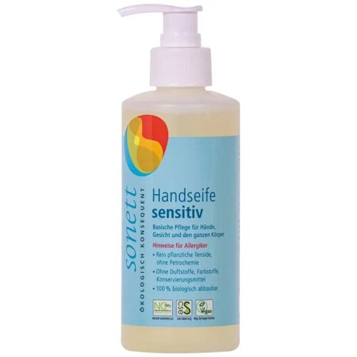 Savon mains sensible 300ml, distributeur, savon mains doux, peau sensible