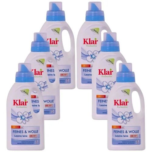 Lessive laine, lessive linge délicat, 6 x 500 ml, lessive sans parfum