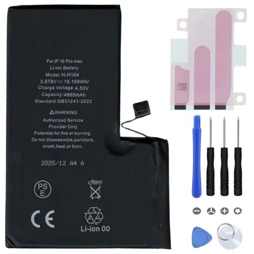 OuiSmart - BATTERIE COMPATIBLE AVEC IPHONE 16 PRO MAX INTERNE NEUVE DE REMPLACEMENT AVEC OUTILS + ADHESIF