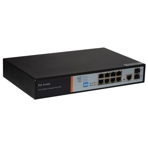LINK LKSW8L2 commutateur réseau Géré L2 Gigabit Ethernet (10/100/1000) Connexion Ethernet, supportant l'alimentation via ce port (PoE) Noir