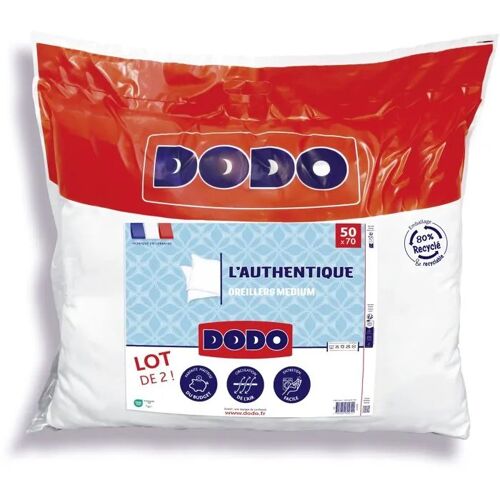 Lot De 2 Oreillers Dodo L¿Authentique 50 X 70 Cm Confort Médium Blanc En Polyester