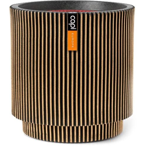 CAPI EUROPE Groove NL Vase cylindrique noir et or 44 x 46 cm