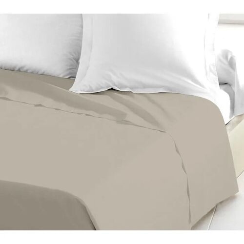 Drap Plat Lovely Home 100% Coton Beige Clair 180 X 190 Cm