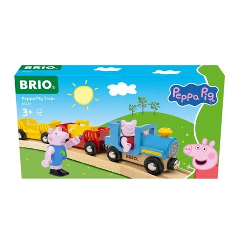 Coffret train en bois BRIO World Peppa Pig 36127 avec figurines Peppa & George, 6 pièces
