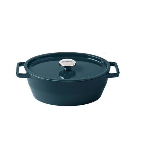 Cocotte ovale Pyrex Slow Cook 29 cm rouge/crème
