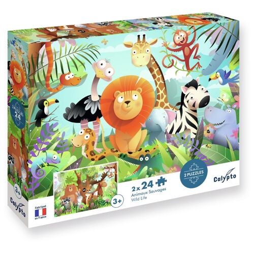 SentoSphère PUZZLE 24 pièces x 2 Animaux Sauvages
