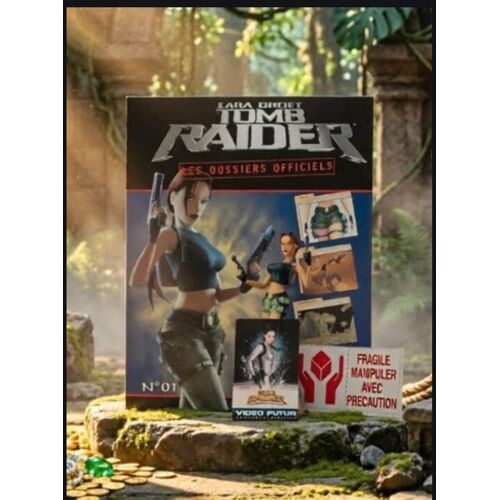 Lot Collector Vintage Tomb Raider – Figurine + Dossiers Officiels N°01