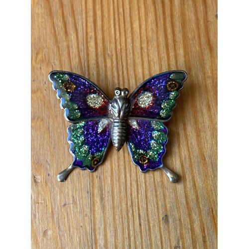 Broche Papillon Violet - Tres Bon Etat