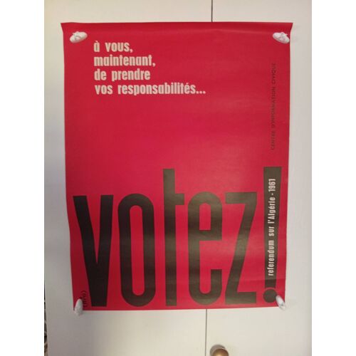 Affiche Guerre Algérie 1961