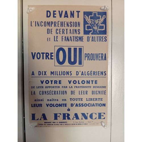Affiche Guerre Algérie 1961